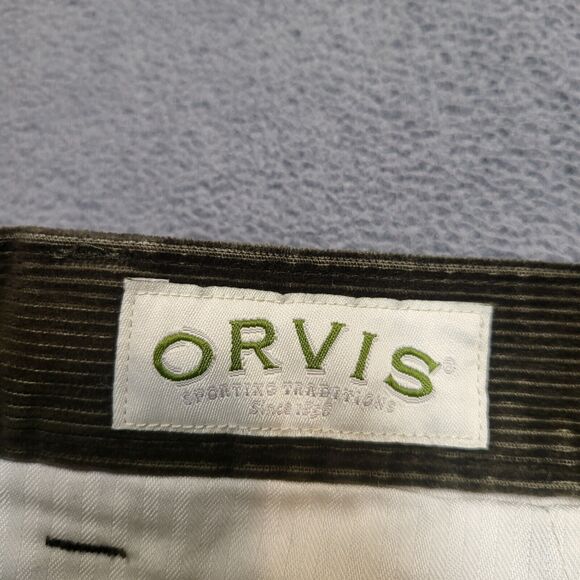 Orvis Corduroy Pants Mens 39x31 Brown Straight Leg Distressed - Picture 4 of 9
